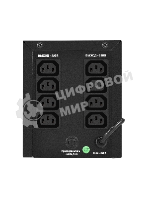 Источник бесперебойного питания ExeGate SpecialPro UNB-1000.LED.AVR.8C13 (1000VA/700W, LED, AVR, 8*C13, батарея 12V 7.2Ah - 2 шт., металлический корпус, Black)