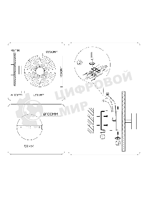 Настенный светильник Ambrella light LH72647 BK/CF черный/кофе 6W 3000K D300*100