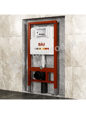 Инсталляция BAU PRO для подвесного унитаза, клавиша смыва BAU Stil антивандальная для системы двойного слива, нержавеющая сталь сатин