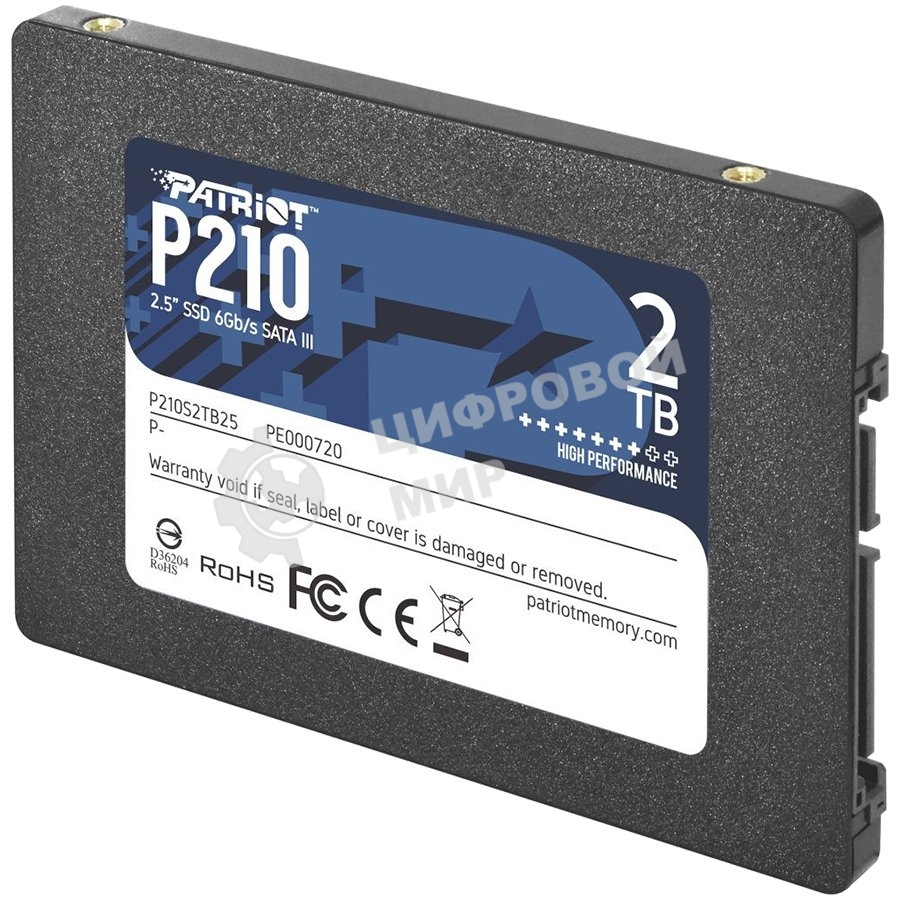 Накопитель SSD Patriot P210, 2Tb, SATA III, 2.5