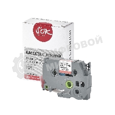 Кассета с лентой S'OK by Sakura Printing TZE445 для Brother, белый на красном, 18мм/8м, наклейка