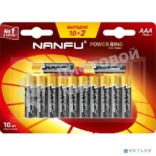 Батарейка щелочная AAA Nanfu LR03 12B (10+2шт.)