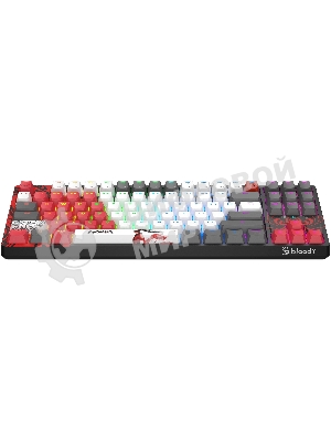 Клавиатура беспроводная A4Tech Bloody WS87 Naraka USB, Bluetooth/Радиоканал черный/красный