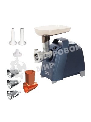 Мясорубка электрическая Аксион М62.03 синий, 2000 Вт, 4.0 кг/мин, реверс, защита от перегрузки, насадки - 6