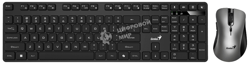 Комплект клавиатура + мышь беспроводной Genius KM-8216S, 2.4GHz, KM-8216S + Ergo 8100S AI