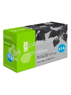 Картридж лазерный Cactus CS-Q7551A черный (6500 стр.) для HP Laser Jet P3005/M3027 mfp/M3035 mfp.