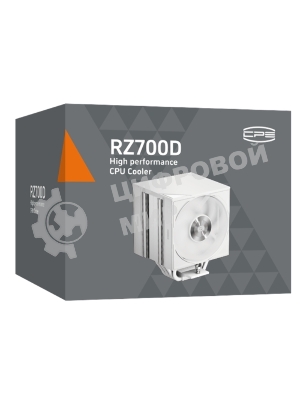 Кулер для процессора PCCooler RZ700D BK (270W, 4-pin PWM, 159.5mm, Al/Cu, 7x6mm, 2x120mm, 79.8CFM, 35.9dBA, 2400RPM, S: 1851/1700/1200/115X, AM5/AM4, black)