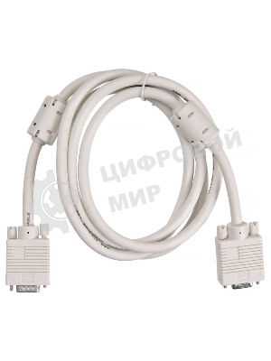 Удлинитель Buro кабеля VGA-15M/Fpro SVGA 15m/f для LCD мониторов 2 фильтра 1.8м