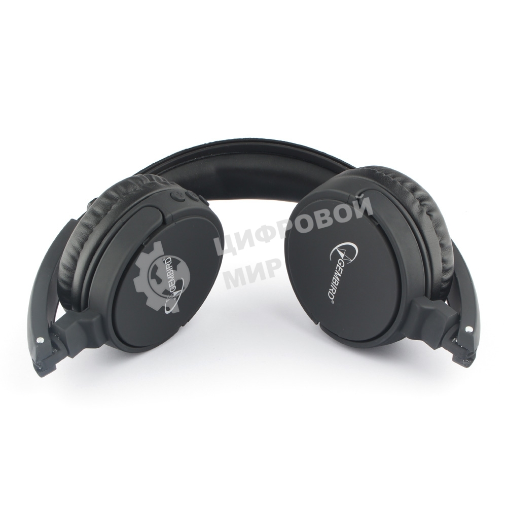 Беспроводные/проводные наушники Gembird BHS-100 черный, накладные, Bluetooth + проводной, складная конструкция, до 10 ч
