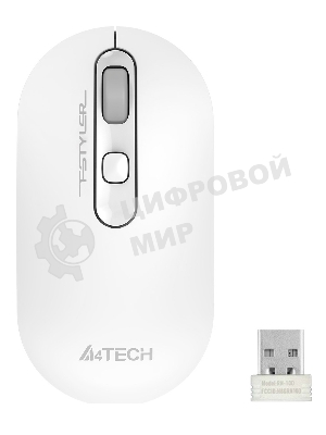 Мышь беспроводная A4Tech Fstyler FG20 белый, 2000 dpi, радиоканал, USB, кнопки - 4