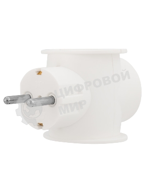 Набор тройников электрических универсальных Rexant 16 А, одно гнездо с заземлением, белый (2 шт./уп.)