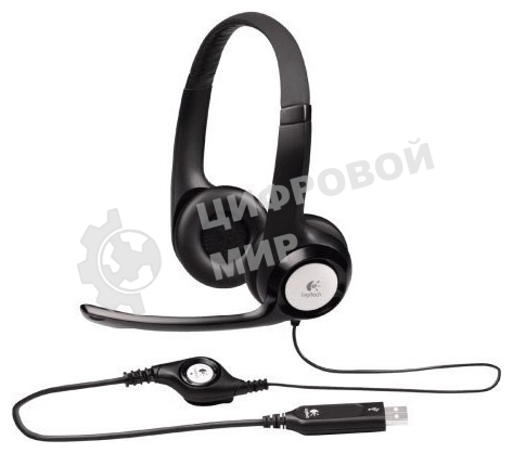 Гарнитура проводная Logitech Headset H390 USB черный