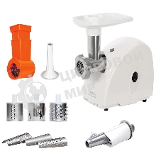 Мясорубка электрическая Аксион М32.02 белый, 1500 Вт, 1.7 кг/мин, защита от перегрузки, насадки - 5