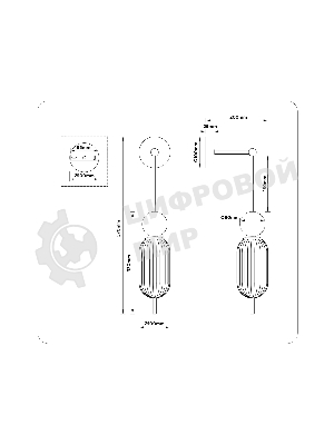 Настенный светильник Ambrella light LH53108 BS/GR/FR латунь/серый/белый матовый G9 max 28W 100*200*570