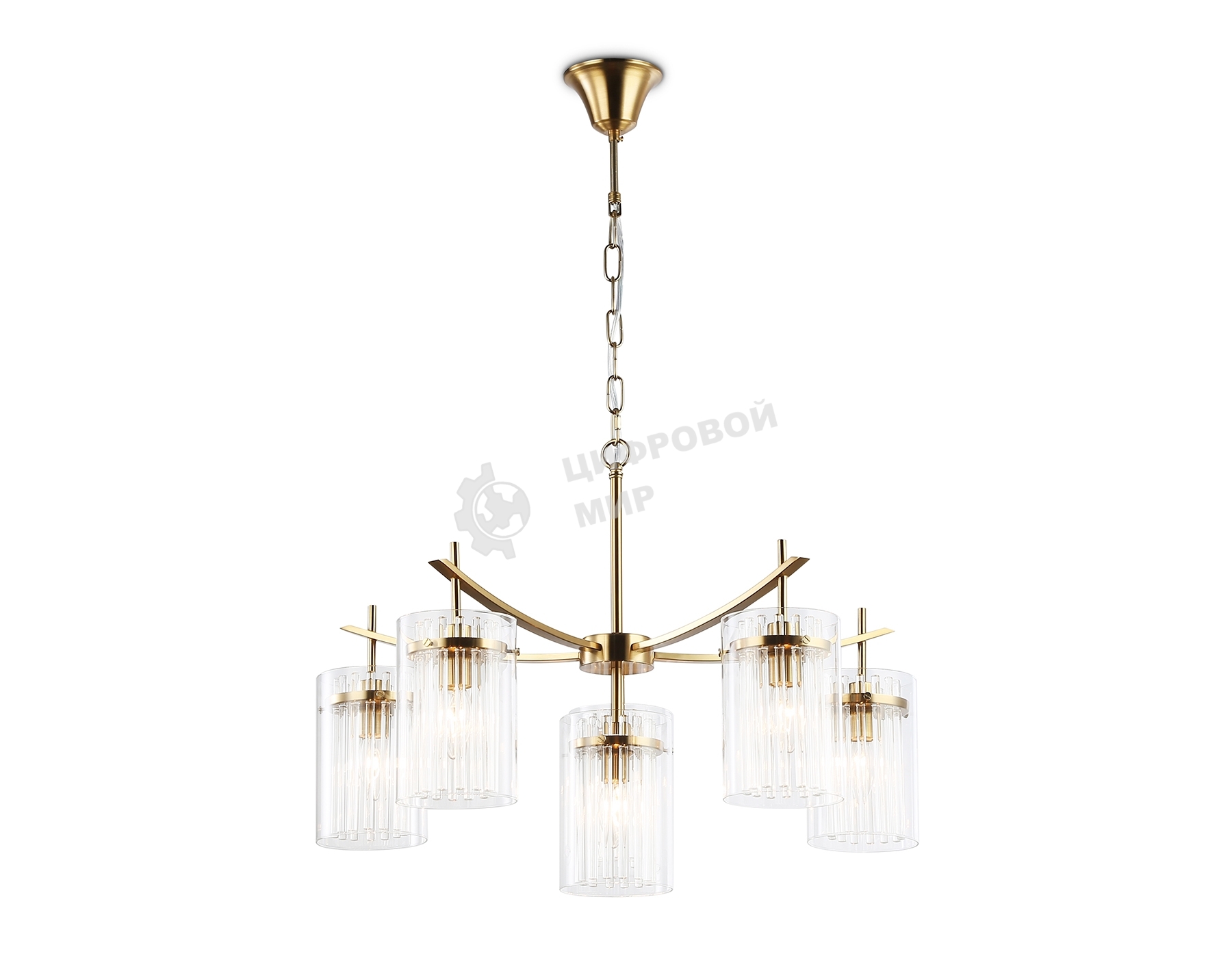 Люстра Ambrella light LH56031/5+1 BS/CL латунь/прозрачный E14*6 max 40W D680*1200