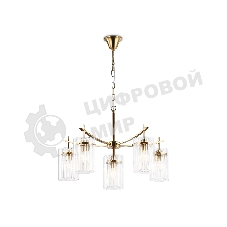 Люстра Ambrella light LH56031/5+1 BS/CL латунь/прозрачный E14*6 max 40W D680*1200