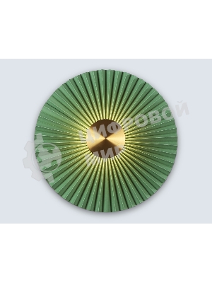 Настенный светильник Ambrella light LH72649 BK/GR латунь/зеленый 6W 3000K D300*100