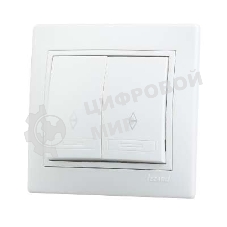Выключатель LEZARD 701-0202-106 серия скр.проводки Мира проходной двойной белый