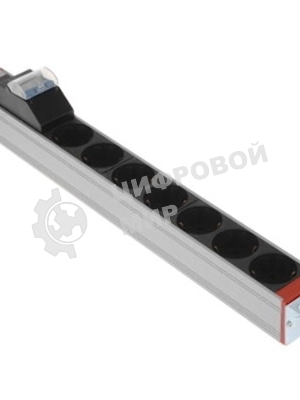Блок розеток Rem-16 с фил. и инд., 7 Shuko, 16A, алюм., 19