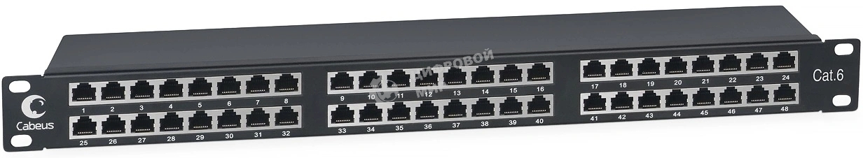 Патч-панель Cabeus PLHD-48-Cat.6-SH-Dual IDC-1U 19