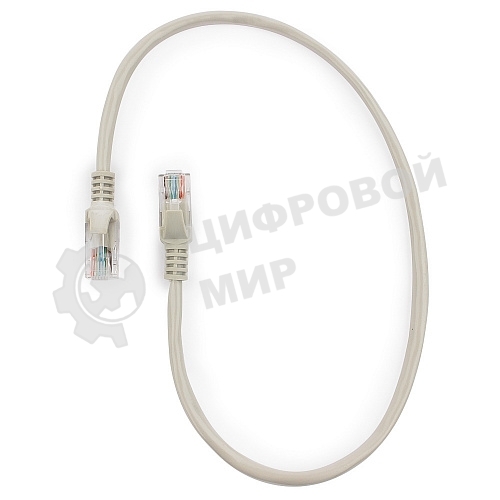 Патч-корд UTP Cablexpert cat.5e, 0.5м, литой, многожильный, серый