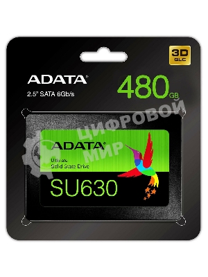 Накопитель SSD ADATA SU630, 480Gb, SATA III, 2.5