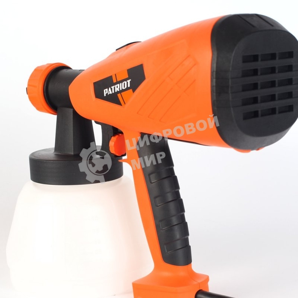 Краскопульт электрический PATRIOT SG500 HVLP 500 Вт., 100 DIN/сек, Расход 900 мл/мин., Резервуар: 1300 мл