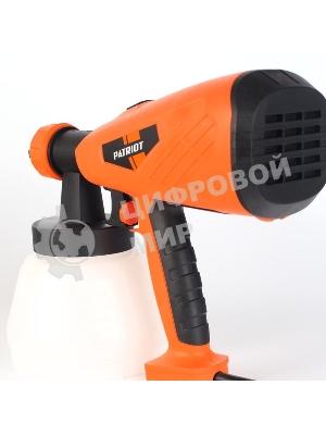 Краскопульт электрический PATRIOT SG500 HVLP 500 Вт., 100 DIN/сек, Расход 900 мл/мин., Резервуар: 1300 мл