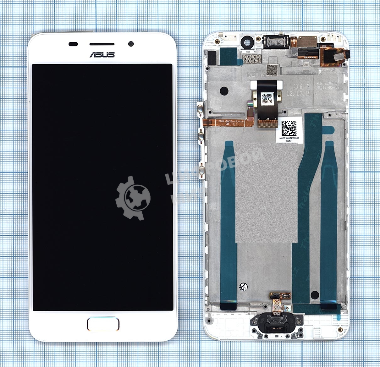 Дисплей для Asus ZenFone 3s Max ZC521TL белый с рамкой