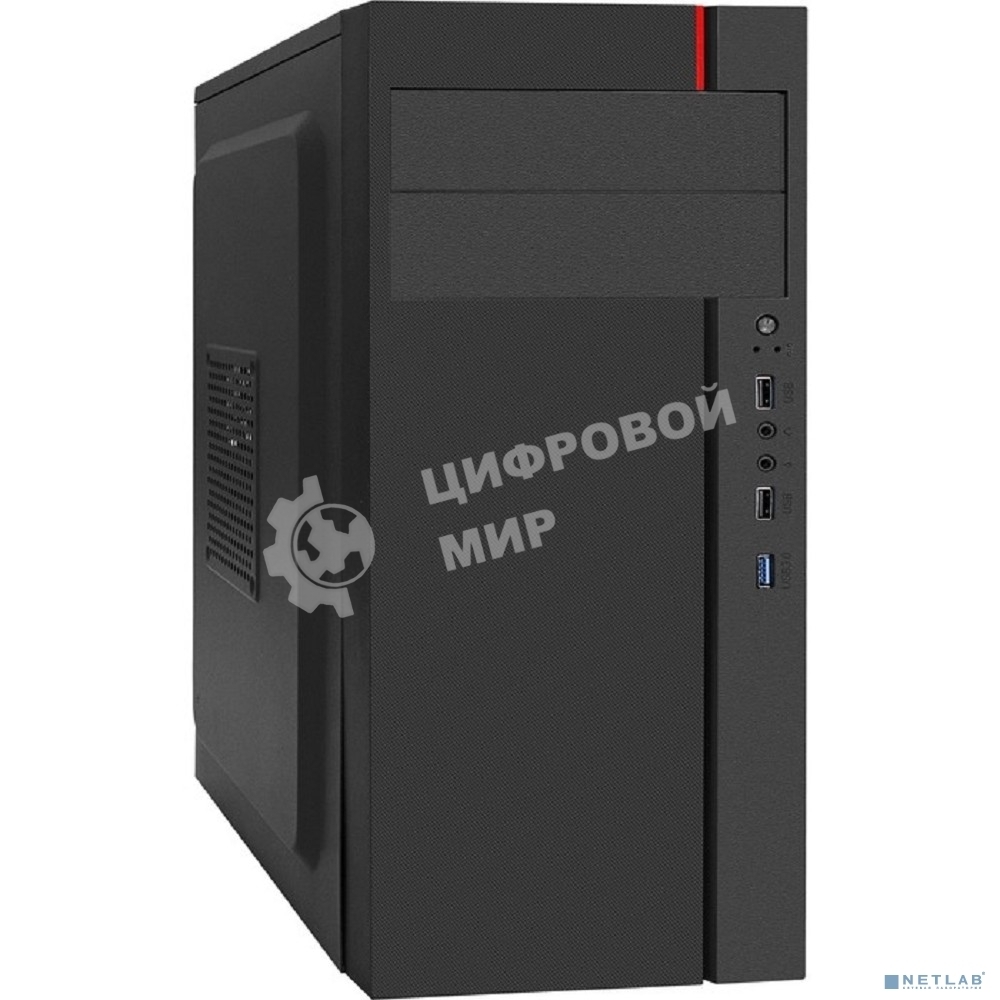 Компьютерный корпус Miditower ExeGate AA-440U (ATX, без БП, 2*USB+1*USB 3.0, аудио, черный)