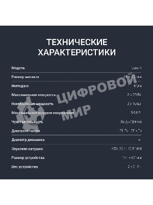 Колонки автомобильные Digma Core 4 40Вт 84дБ 4Ом 10см (4дюйм) (ком.:2кол.) коаксиальные двухполосные