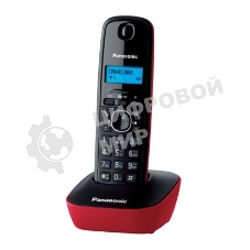 Телефон беспроводной (DECT) Panasonic KX-TG1611RUR (красный) АОН, Caller ID,12 мелодий звонка,подсветка дисплея,поиск трубки