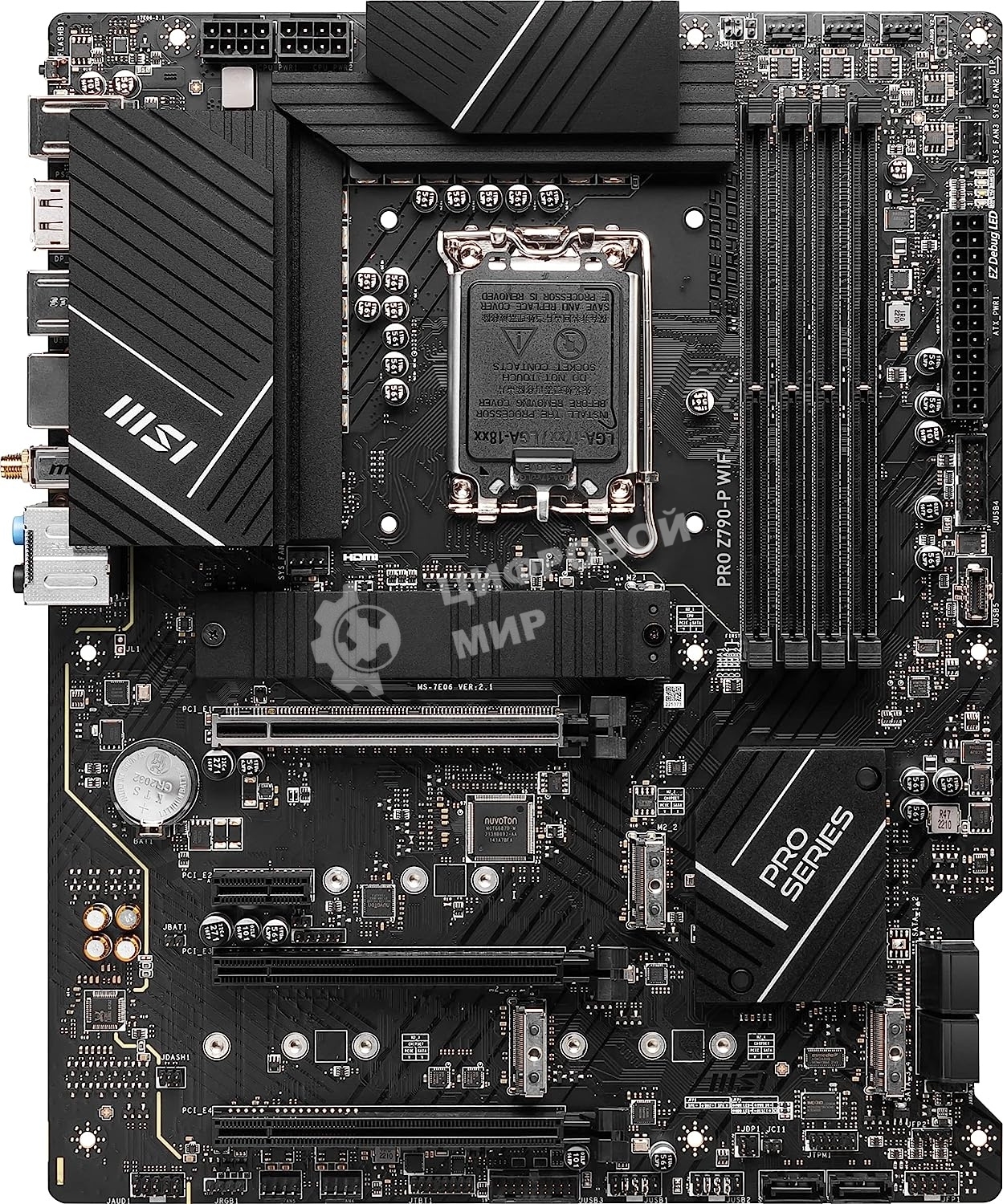 Материнская плата MSI PRO Z790-P WIFI, LGA 1700, Intel Z790, 4xDDR5, 6xSATA, 4xM.2, 1xPCIe 5.0 x16, 1xPCIe 4.0 x16, 1xPCIe 3.0 x16, 1xPCIe x1, 1xHDMI, 1xDP, 1x2.5Gb LAN, 4xUSB-A 2.0, 2xUSB-A 3.2 Gen 1, 1xUSB-A 3.2 Gen 2, 1xUSB-C 3.2 Gen 2x2, 6x3.5мм, 7.1,