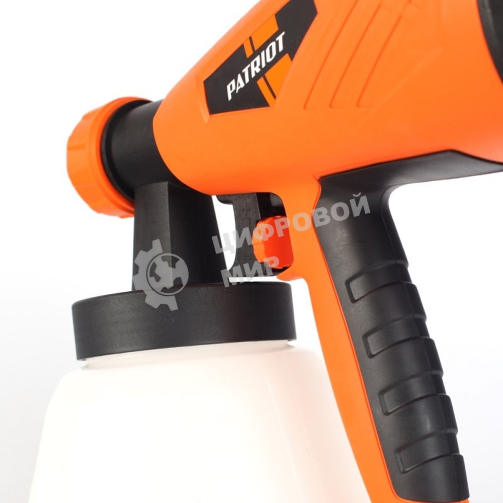 Краскопульт электрический PATRIOT SG500 HVLP 500 Вт., 100 DIN/сек, Расход 900 мл/мин., Резервуар: 1300 мл