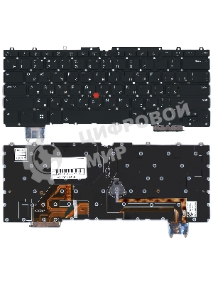 Клавиатура для ноутбука Lenovo ThinkPad Z13 Gen 1 черная без рамки с подсветкой