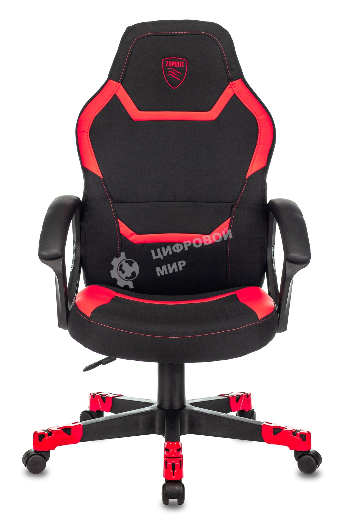 Кресло игровое Zombie 10 черный/красный искусст.кожа/ткань крестовина пластик