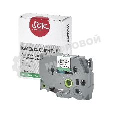 Кассета с лентой S'OK by Sakura Printing TZE745 для Brother, белый на зеленом, 18мм/8м, наклейка