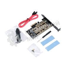 Адаптер Gembird для двух SSD M.2 (NVMe+SATA) в разъем PCI-e MF-PCIE-NVME-SATA, коробка