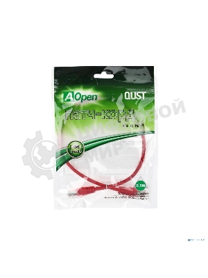Патчкорд литой Aopen/Qust UTP кат.5е 0,5м красный