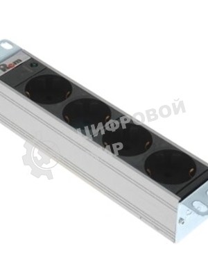 Блок розеток ЦМО Rem-10 без шнура с выкл., 3 Schuko, вход IEC 60320 C14, 10A, алюм., 10