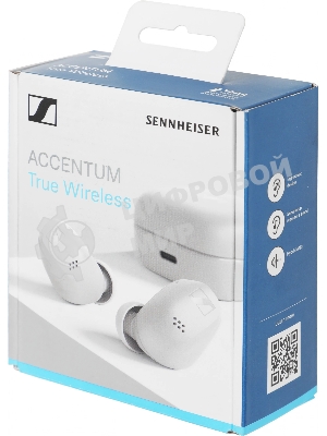 Наушники TWS Sennheiser Accentum True Wireless белый, внутриканальные, Bluetooth, гибридное активное шумоподавление, до 8 ч