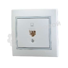 Розетка компьютерная 1-м СП Мира RJ45 белый/сер. Lezard 701-0215-139