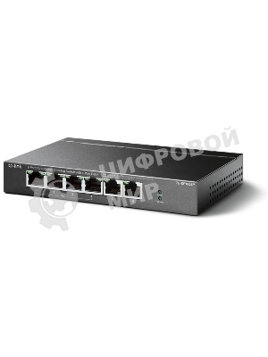 Коммутатор TP-Link 4-port 10/100Mbps Unmanaged PoE+ Switch with 2 10/100Mbps uplink ports, meta case, desktop mount, 4 802.3af/at compliant PoE+ port, 2 10/100Mbps uplink ports, DIP switches for Extend mode, Isolation mode and Priority mode, up to 250m PoE power supply