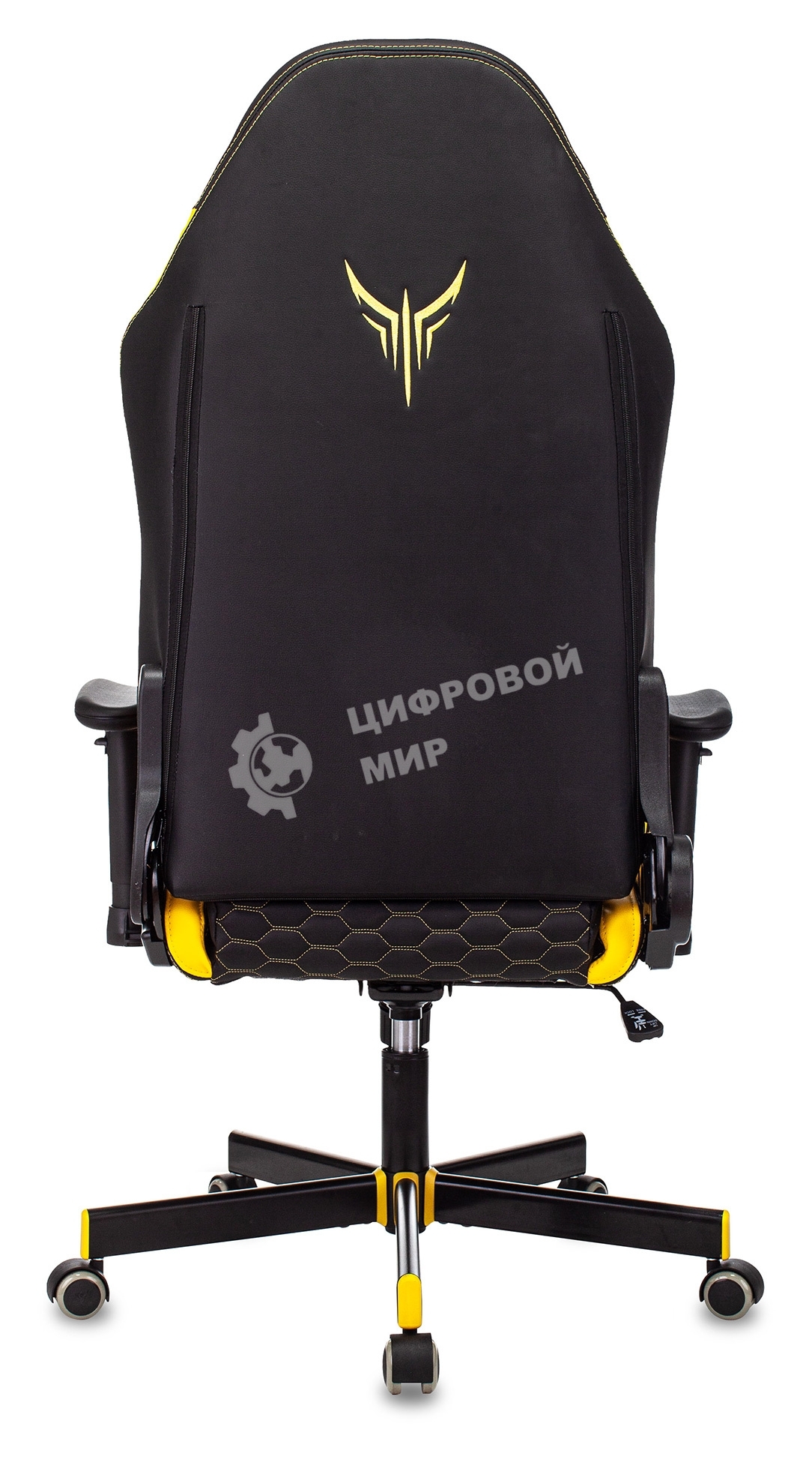 Кресло игровое Knight Neon черный/желтый соты эко.кожа с подголов. крестовина металл