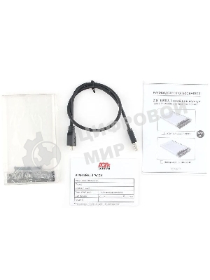 Внешний корпус для HDD/SSD AgeStar 3UB2P4C SATA III пластик прозрачный 2.5
