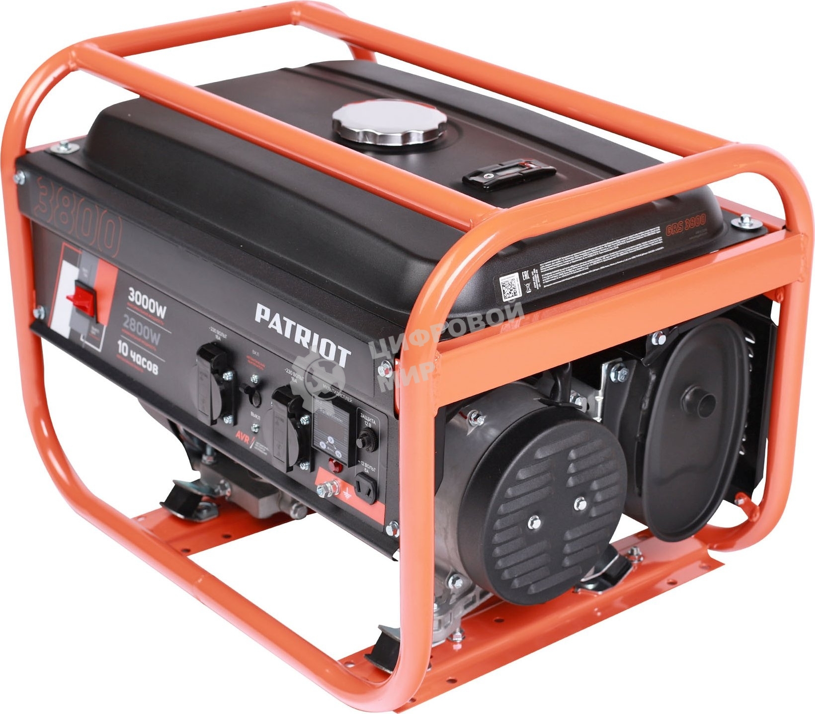 Электрогенератор бензиновый Patriot GRS 3800, 3 кВт, 62 дБ, 40 кг