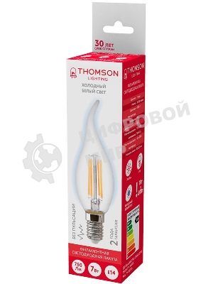 Лампа светодиодная Hiper THOMSON LED FILAMENT TAIL CANDLE 7W 750Lm E14 6500K