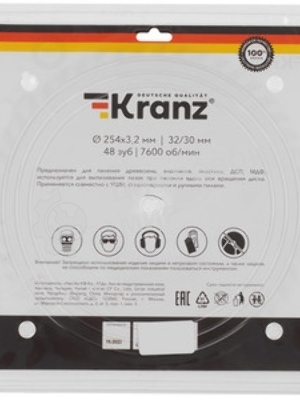 Диск пильный Kranz 210 мм х 40 зуб х 30 мм