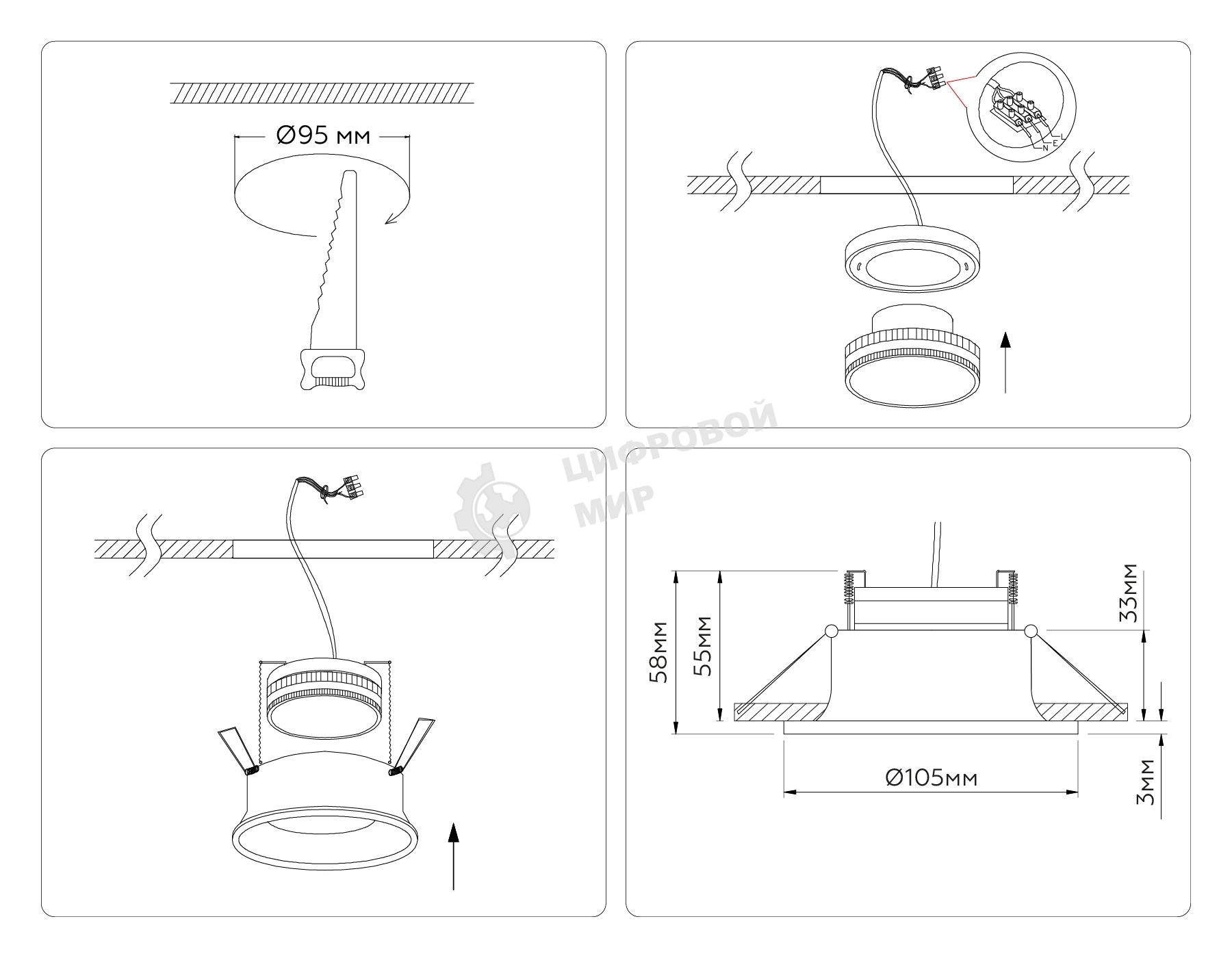 Светильник Ambrella light TN51815 GD золото GX53 max 15W D105*36