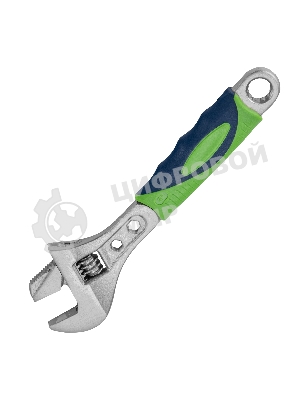 Ключ разводной, 200мм, переставная губка, двухкомпонентная рукоятка Сибртех